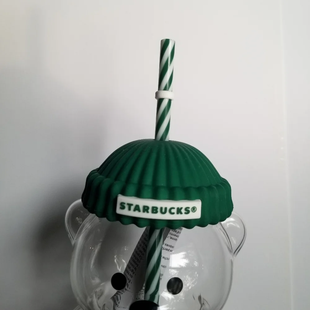 Starbucks Green and Clear Bear Glass Tumbler - Picture 5 of 6